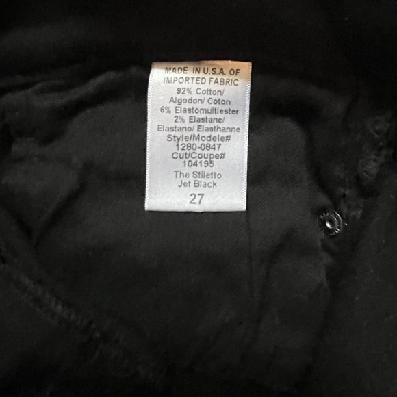 NWOT Current/Elliott The Stiletto Jet Black Jeans 27 - Picture 7 of 9